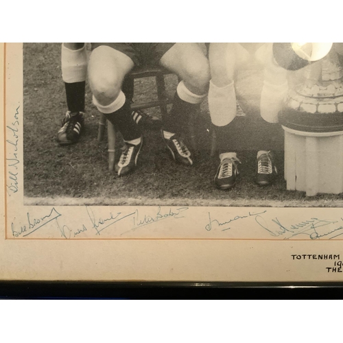 133 - Tottenham 60/61 Double Team Signed Framed Photo: Superb genuine item that used to be on display in t... 