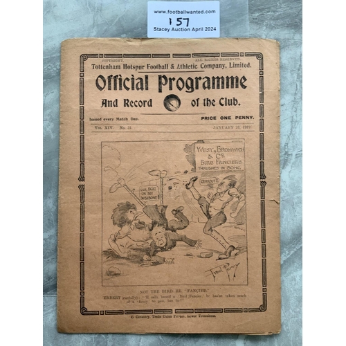 157 - 1921 - 1922 Tottenham v Watford FA Cup Football Programme: Good condition with no writing. Couple of... 