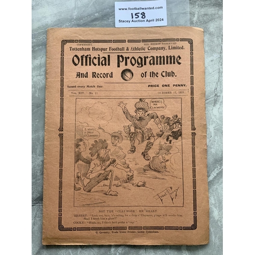 158 - 1921 - 1922 Tottenham v London Caledonians Signed Football Programme: London Challenge Cup 17 10 192... 