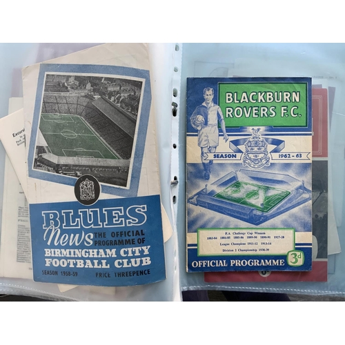 174 - West Ham 1950s + 1960s Football Programmes: Two large folders from the late 50s and early 60s includ... 