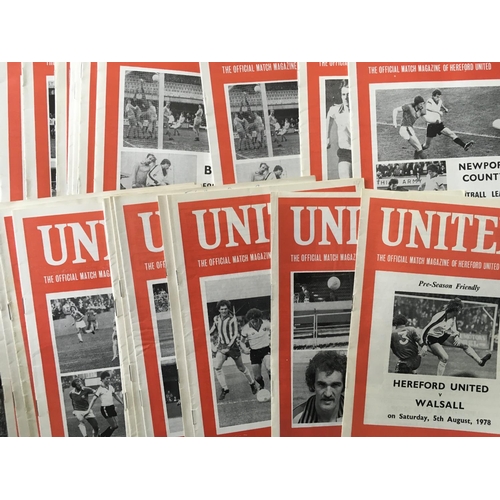 183 - Hereford Home Football Programmes: 6 seasons in official binders from 73/74 to 78/79. Very good cond... 