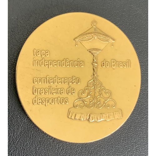 19 - 1972 Brazil Independence World Cup 21 Carat Gold Football Medal: In 1972 Brazil held the Independenc... 