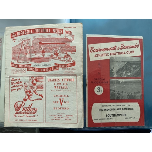 196 - Southampton 1950s Sets Of Football Programmes: 56/57 home and away to include 40 League, 4 FA Cup an... 