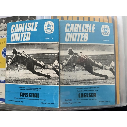 203 - 74/75 Carlisle United Complete Set Of Football Programmes: From their only season in division one. A... 