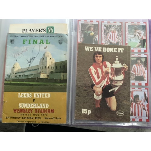 215 - Sunderland 1973 FA Cup Winners Run Of Football Programmes: Hard to obtain complete run with receipts... 