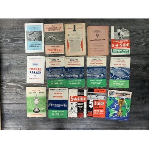 228 - Big Match Football Programmes: Includes FA Cup finals for 55 sof, 56 fold, 4 x 61, 62. 1963 European... 