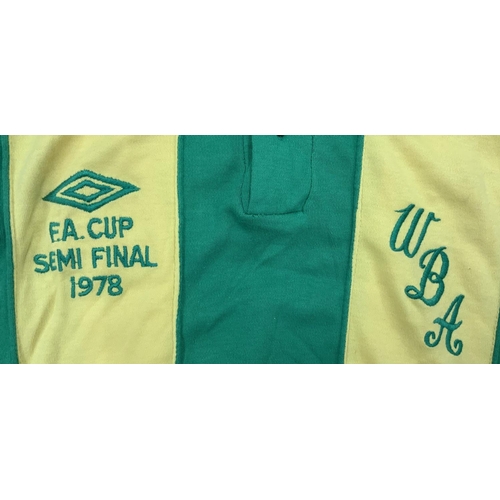 23 - West Brom 1978 FA Cup Semi Final Football Shirt: Short sleeve iconic Umbro yellow and green shirt wi... 