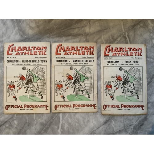 237 - Charlton 37/38 Home Football Programmes: Good condition programmes with no team changes v Manchester... 