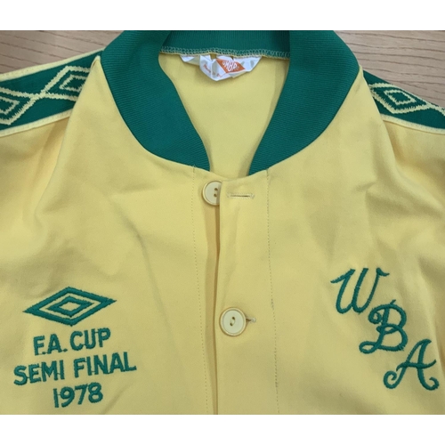 24A - West Brom 1978 FA Cup Semi Final Tracksuit Top: Worn by John Wile in the semi final v Ipswich. Yello... 