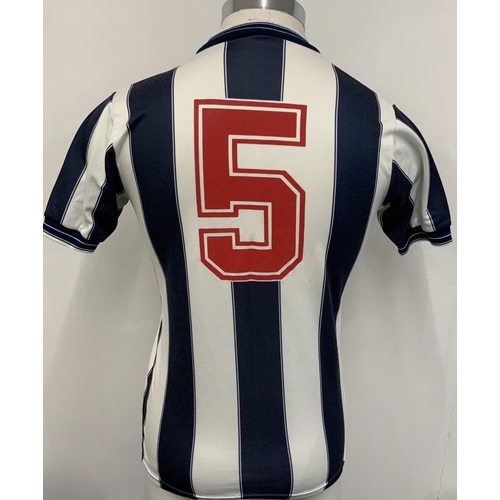 26 - West Brom 1982 - 1983 Match Worn Home Football Shirt: Number 5 short sleeve unsponsored shirt. Worn ... 