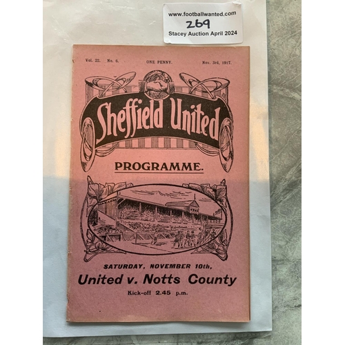 269 - 1917 - 1918 Andrew Wilson v Jesse Pennington Football Programme: First World War match at Sheffield ... 