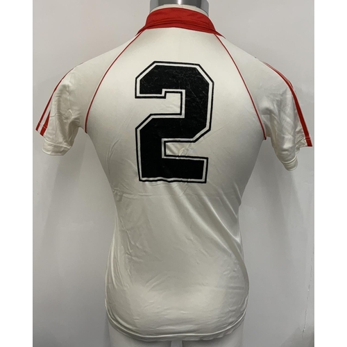 28 - 80/81 Seville Match Worn Football Shirt: White with red trim short sleeve number 2 home shirt. Swapp... 