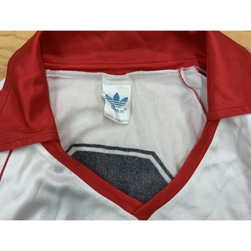 28 - 80/81 Seville Match Worn Football Shirt: White with red trim short sleeve number 2 home shirt. Swapp... 