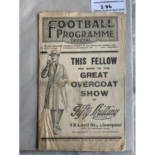 286 - 1926 England v Ireland Football Programme: Fair condition full international played at Liverpool wit... 