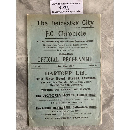 291 - 24/25 Leicester City v Stockport County Football Programme: Good condition second division match wit... 