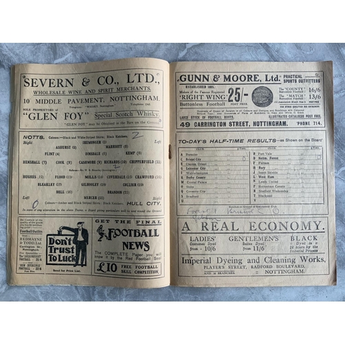 299 - 1921 - 1922 Notts County v Hull City Football Programme: Fair/good condition league match with no te... 