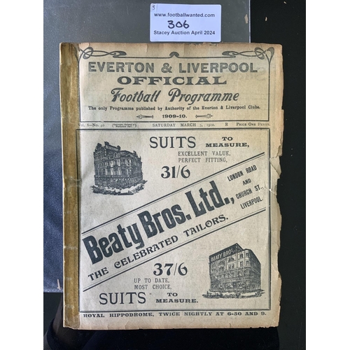 306 - 1910 Liverpool Senior Cup Final Programme: Everton v Liverpool which would have fielded a reserve te... 