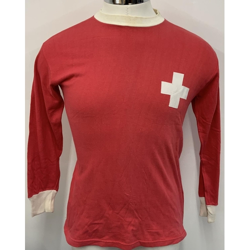 30A - Switzerland Football Shirt: Red long sleeve with white trim. Obtained by West Brom player John Wile ... 