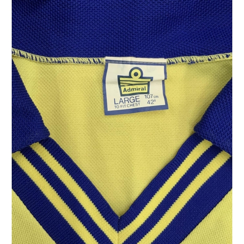 32A - Late 1970s/Early 1980s Admiral Football Shirt: Classic Admiral logos down the sleeves. Yellow with b... 