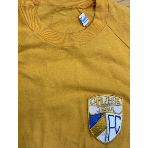 33 - 79/80 Carl Zeiss Jena ( Germany ) Match Worn UEFA Cup Football Shirt: Number 6 yellow long sleeve sh... 