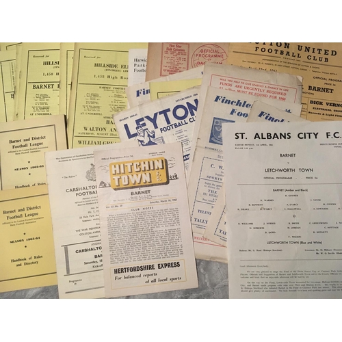 331 - Barnet Enfield + Hendon Football Programmes: Hendon home and away from 1959 - 1964 (38) plus 2 Barne... 