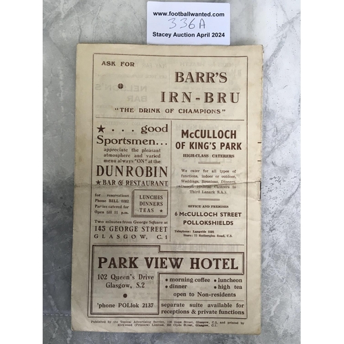 336A - 48/49 Third Lanark v Hearts Football Programme: League match dated 25 12 1948. Score and scorers not... 