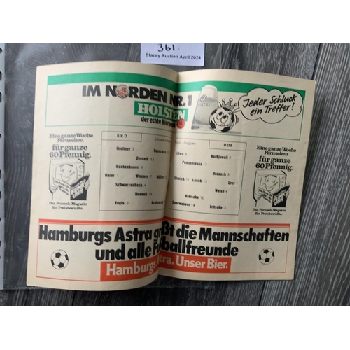 361 - 1974 World Cup East Germany v West Germany Football Programme: Rare programme from the only ever Int... 