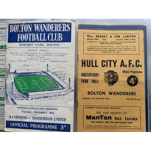 366 - Bolton Wanderers 60/61 Football Programmes: Near complete with 40 league matches, 3 FA cup, 1 postpo... 