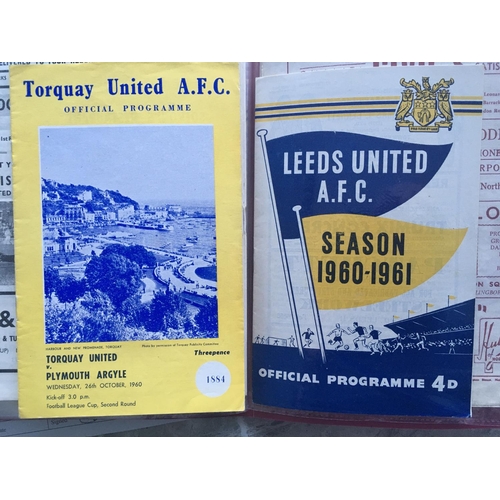 391 - 60/61 First Season League Cup Football Programmes: Great collection to include some hard to obtain p... 