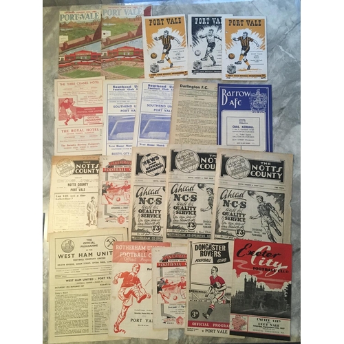 392 - Port Vale 1950s Football Programmes: From 54/55 to 59/60 consisting of 5 homes and 15 aways with lig... 