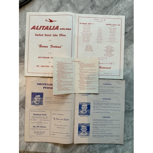 394 - Nottingham Forest 1965 USA + Canada Football Memorabilia: Itinerary and programmes for matches v Han... 