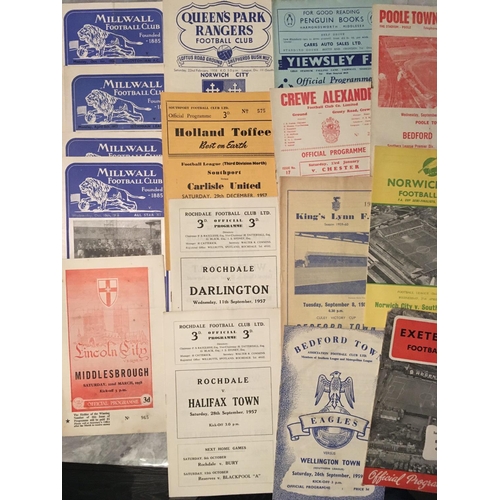 399 - Late 1950s + Early 1960s Football Programmes: Wide range of teams and a few earlier to include 53/54... 