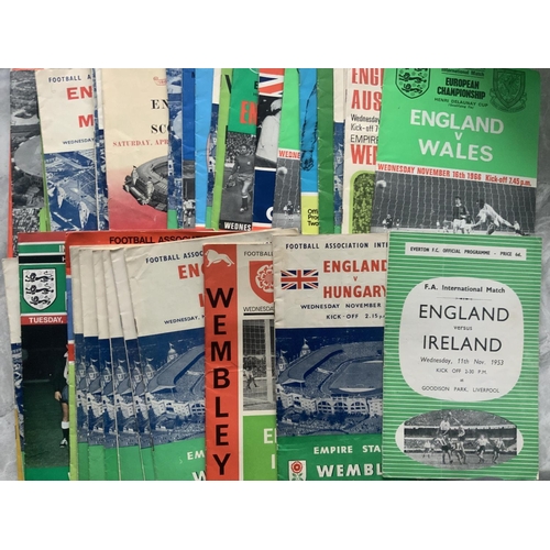 403 - England Home Football Programmes: Includes 1953 England v Ireland at Everton and Hungary at Wembley.... 