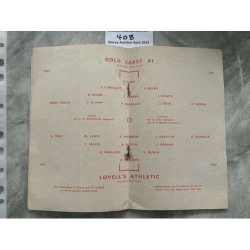 408 - 1951 Lovells Athletic Festival Of Britain Football Programme: Played on 27 8 1951 at Rexville in fai... 