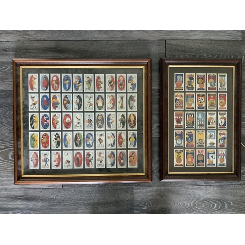 416 - Football Card Framed Sets: Complete sets of 50 AFC Nicknames by Ogdens from 1933 and a set of 25 Foo... 