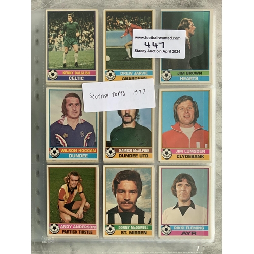 447 - Topps 1977 Scottish Footballers Football Card Set: Complete of all hard to obtain Yellow Back. 162 c... 