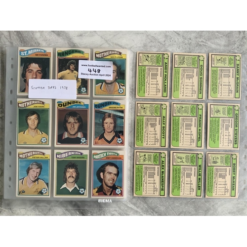 448 - Topps 1978 Scottish Footballers Football Card Set: Complete of all hard to obtain Green Backs. 132 c... 