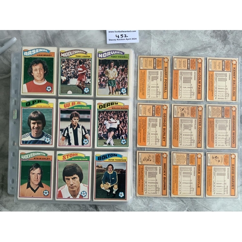 452 - Topps 1978 Footballers Football Card Set: Complete of all 396 Orange Back cards in excellent conditi... 