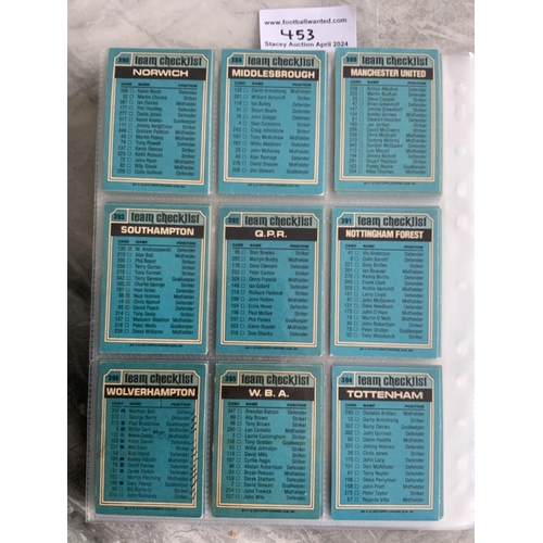 453 - Topps 1978 - 1979 Footballers Football Card Set: Complete of all 396 Blue Back cards in very good co... 