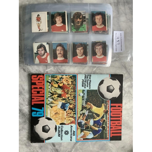 457 - 1979 Ava America Set Of English Football Cards: Complete set of 384 cards in excellent condition plu... 