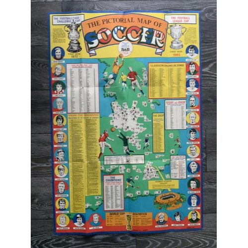 462 - BABS Cards Pictorial Map Of Soccer Football Poster: Very rare 26 x 39 inch poster issued by BABS. Fe... 