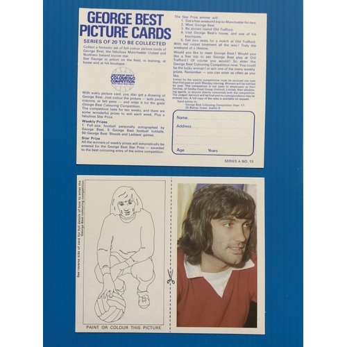 464 - George Best Rare Colouring Football Card Set: Incredibly rare full set of 20 previously owned by Geo... 