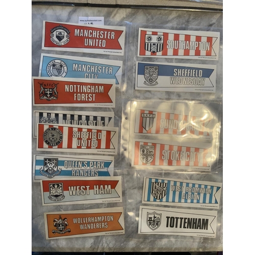 465 - A + BC Football Pennant Set: Rare complete set of 26 Football Pennants. Excellent condition to inclu... 