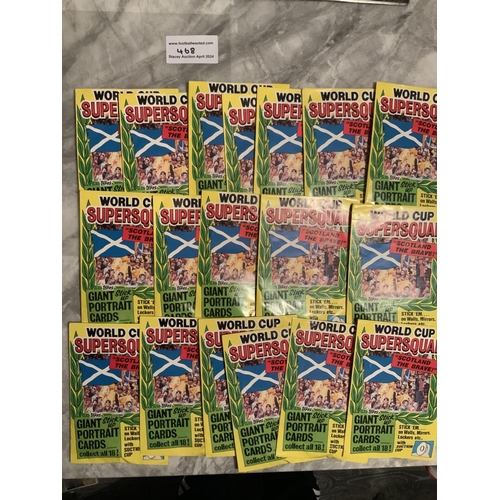 468 - Topps 1990 Scotland World Cup Football Cards: Complete set of 18 in carefully opened packets. These ... 