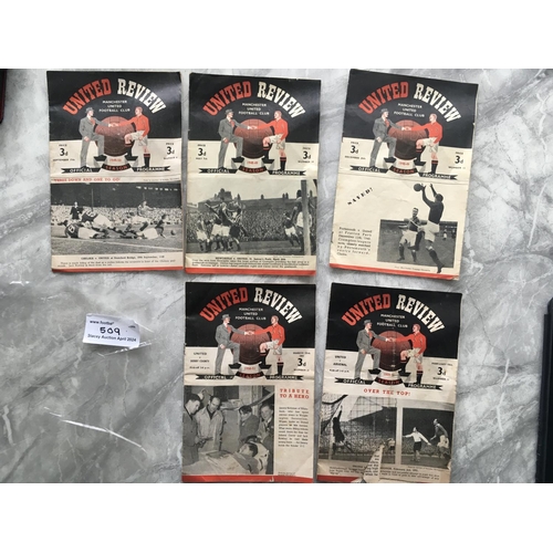 509 - 1940s Manchester United Home Football Programmes: 48/49 Liverpool Portsmouth 49/50 Stoke all good. C... 