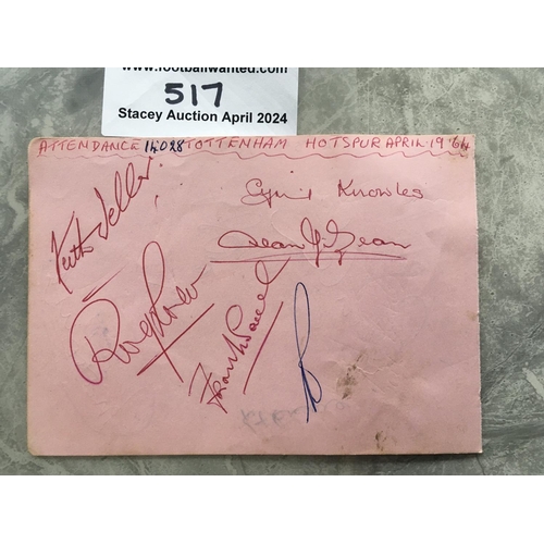 517 - Tottenham + Manchester United 1960s Football Autographs: From Blackburn fans autograph book and back... 