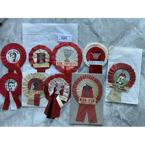 530 - Manchester United Football Rosette Collection: All different to include 1968 European Cup Final, Man... 