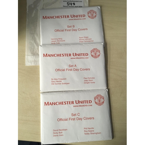 548 - Manchester United 1999 Treble Season Signed First Day Covers: 3 envelopes all with 6 FDCs in. All ha... 