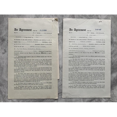 563 - Charlton Late 1950s Football Contracts: Original contracts stating wages signed by club official and... 