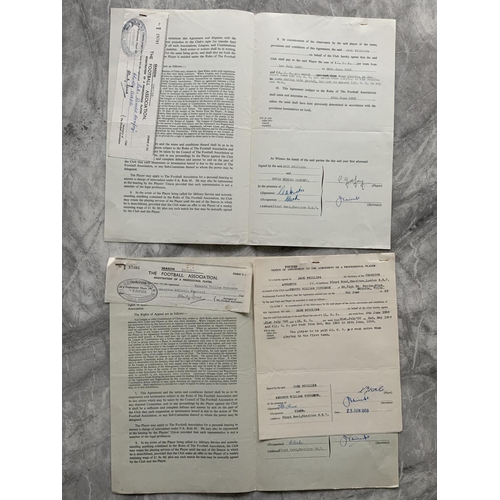 563 - Charlton Late 1950s Football Contracts: Original contracts stating wages signed by club official and... 